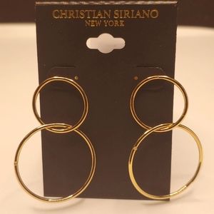 Christian Siriano Gold interlocking circle Earrings